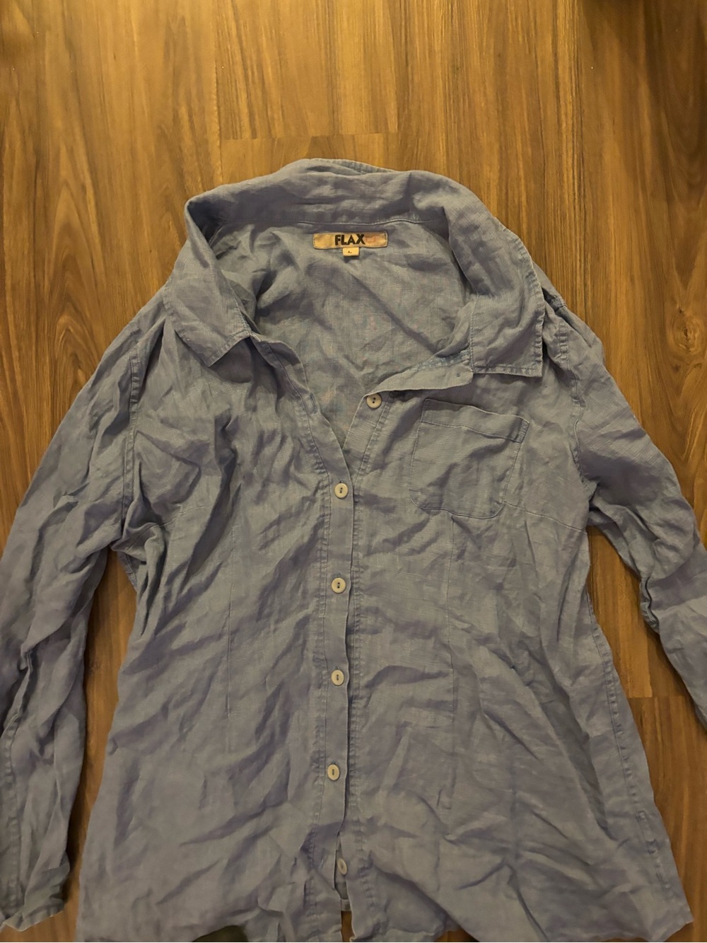 FLAX Lightweight Blue Button-Up Jacket